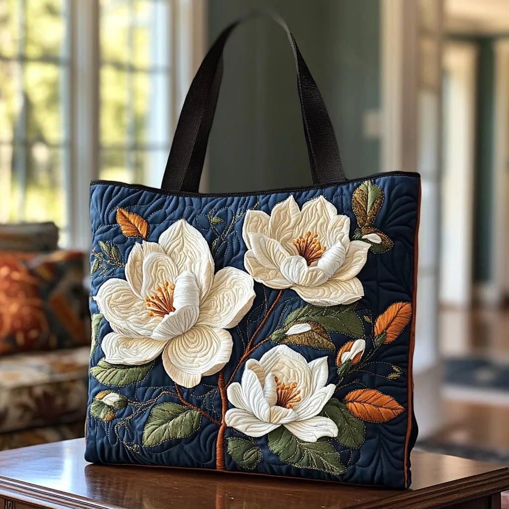 Håndlaget veske med magnolia